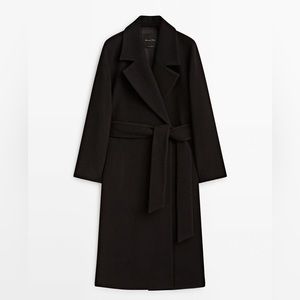 MASSIMO DUTTI BLACK BELTED COAT 🖤